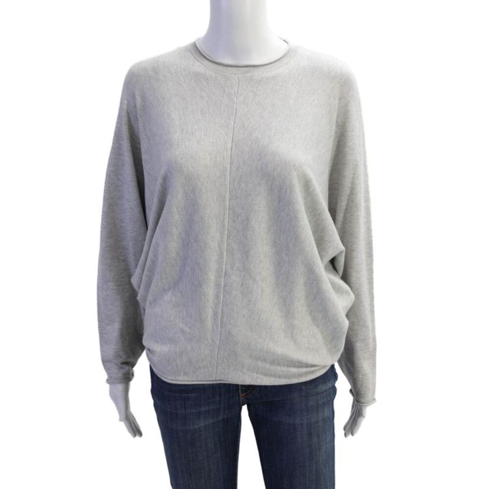Survival Womens Long Sleeve Pullover Crew Neck Knit Poncho Sweater Gray Size S